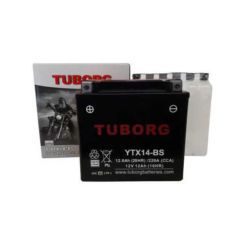 AKUMULATOR MOTOCYKLOWY TUBORG AGM YTX14-BS 12V 12AH 220A