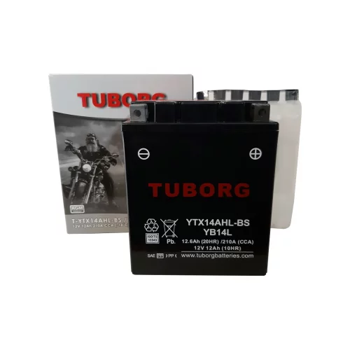 AKUMULATOR MOTOCYKLOWY TUBORG AGM YTX14AHL-BS 12V 12AH 210A