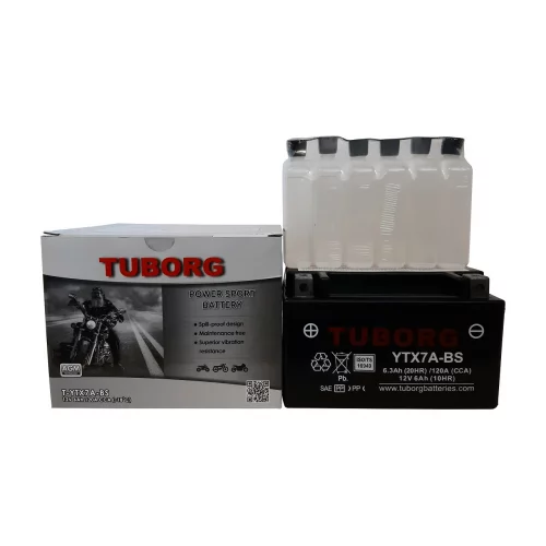 AKUMULATOR MOTOCYKLOWY TUBORG AGM YTX7A-BS 12V 6AH 120A