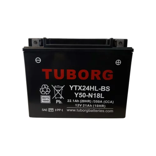 AKUMULATOR MOTOCYKLOWY TUBORG AGM YTX24HL-BS 12V 21AH 350A