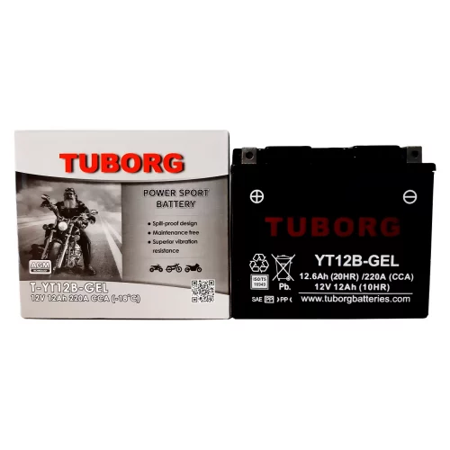 AKUMULATOR MOTOCYKLOWY TUBORG YT12B-GEL 12V 12AH 220A