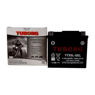 AKUMULATOR MOTOCYKLOWY TUBORG YTX5L-GEL 12V 4AH 100A