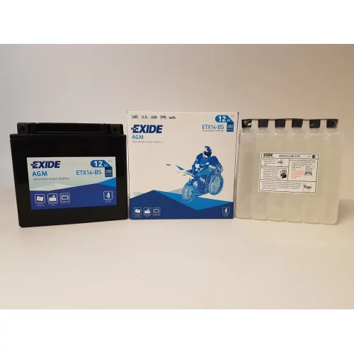 AKUMULATOR EXIDE BIKE AGM MOTOCYKLOWY ETX14-BS/YTX14-BS 12V 12AH
