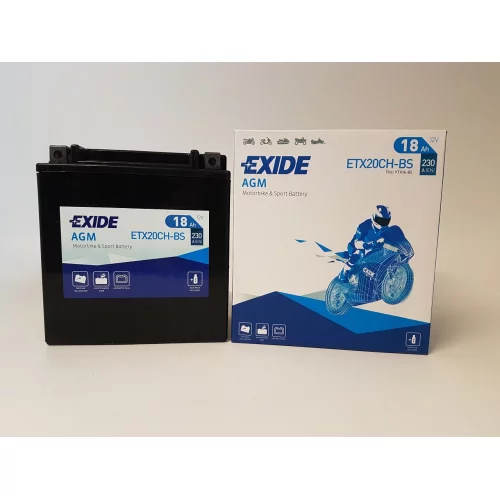 AKUMULATOR EXIDE BIKE AGM MOTOCYKLOWY ETX20CH-BS/YTX20CH-BS 12V 18AH