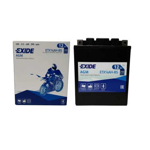 AKUMULATOR EXIDE BIKE AGM MOTOCYKLOWY ETX14AH-BS/YTX14AH-BS 12V 12AH