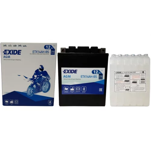 AKUMULATOR EXIDE BIKE AGM MOTOCYKLOWY ETX14AH-BS/YTX14AH-BS 12V 12AH