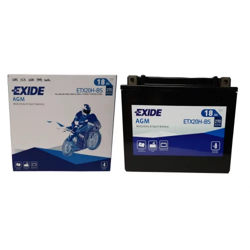 AKUMULATOR EXIDE BIKE AGM MOTOCYKLOWY ETX20H-BS/YTX20H-BS 12V 18AH