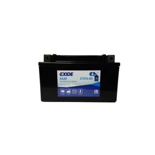 AKUMULATOR EXIDE BIKE AGM MOTOCYKLOWY ETX7A-BS/YTX7A-BS 12V 6AH