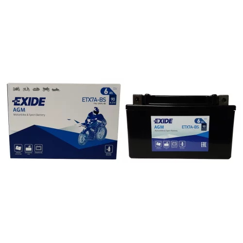AKUMULATOR EXIDE BIKE AGM MOTOCYKLOWY ETX7A-BS/YTX7A-BS 12V 6AH