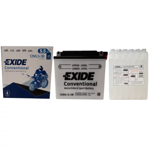 AKUMULATOR EXIDE BIKE MOTOCYKLOWY 12N5.5-3B 12V 5.5AH 45A