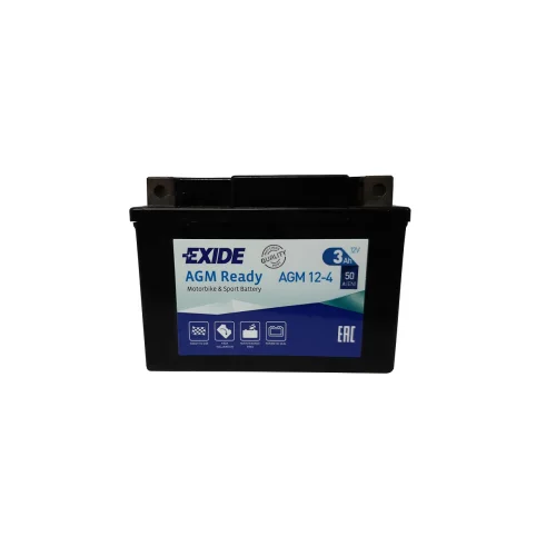 AKUMULATOR EXIDE BIKE MOTOCYKLOWY AGM 12-4 12V 3AH AKUMULATOR EXIDE BIKE MOTOCYKLOWY AGM 12-4 12V 3AH