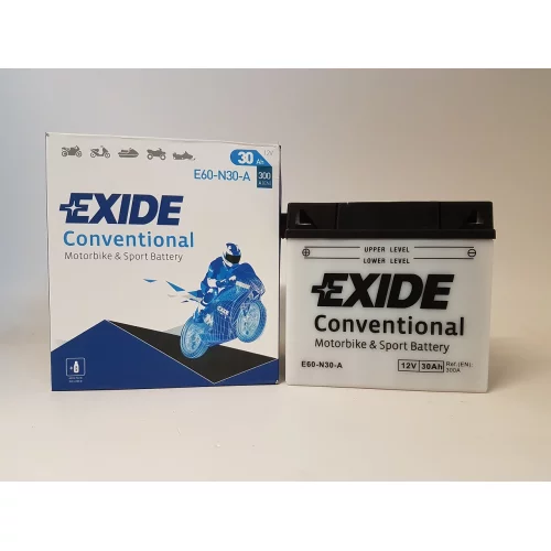 AKUMULATOR EXIDE KOSIARKA/MOTOCYKL E60-N30-A 12V 30AH 300A AKUMULATOR EXIDE KOSIARKA/MOTOCYKL E60-N30-A 12V 30AH 300A