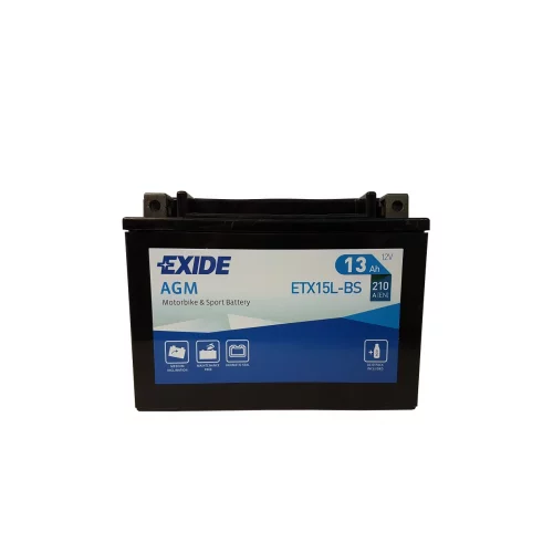 AKUMULATOR EXIDE MOTOCYKLOWY ETX15L-BS 12V 13AH 210A AKUMULATOR EXIDE MOTOCYKLOWY ETX15L-BS 12V 13AH 210A