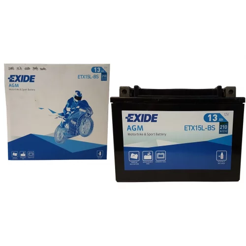 AKUMULATOR EXIDE MOTOCYKLOWY ETX15L-BS 12V 13AH 210A AKUMULATOR EXIDE MOTOCYKLOWY ETX15L-BS 12V 13AH 210A