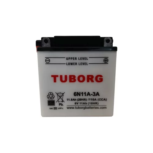 AKUMULATOR MOTOCYKLOWY TUBORG 6N11A-3A 6V 11AH 110A