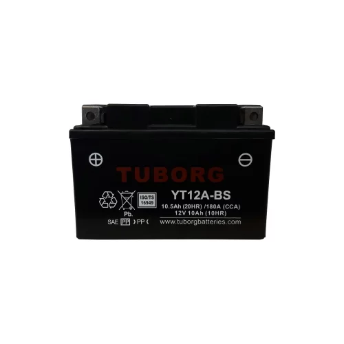AKUMULATOR MOTOCYKLOWY TUBORG AGM YT12A-BS 12V 10AH 180A