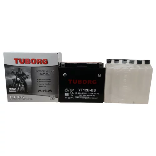 AKUMULATOR MOTOCYKLOWY TUBORG AGM YT12B-BS 12V 10AH 210A