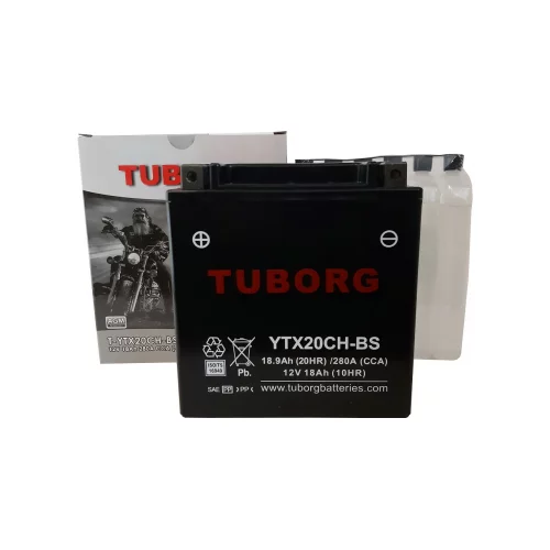 AKUMULATOR MOTOCYKLOWY TUBORG AGM YTX20CH-BS 12V 18AH 280A