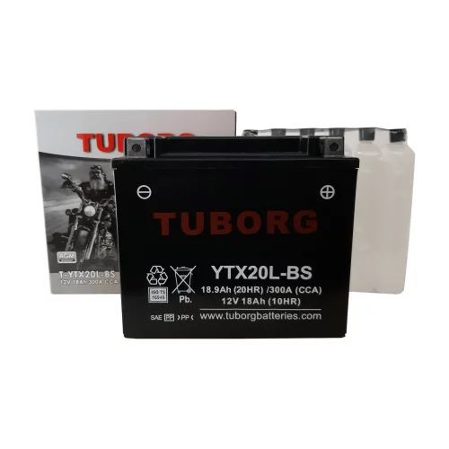 AKUMULATOR MOTOCYKLOWY TUBORG AGM YTX20L-BS 12V 18AH 300A