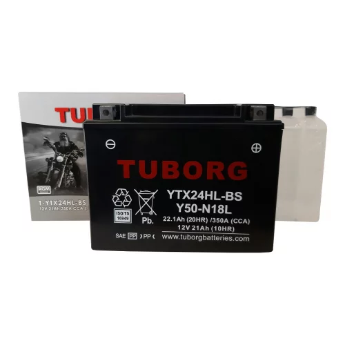AKUMULATOR MOTOCYKLOWY TUBORG AGM YTX24HL-BS 12V 21AH 350A