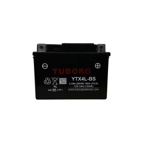 AKUMULATOR MOTOCYKLOWY TUBORG AGM YTX4L-BS 12V 3AH 60A
