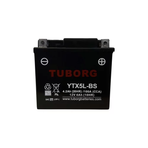 AKUMULATOR MOTOCYKLOWY TUBORG AGM YTX5L-BS 12V 4AH 100A