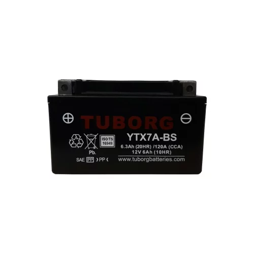AKUMULATOR MOTOCYKLOWY TUBORG AGM YTX7A-BS 12V 6AH 120A