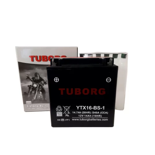 AKUMULATOR MOTOCYKLOWY TUBORG YTX16-BS-1 12V 14Ah 240A