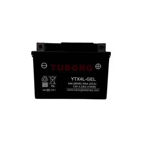 AKUMULATOR MOTOCYKLOWY TUBORG YTX4L-GEL 12V 3.2AH 60A