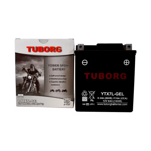 AKUMULATOR MOTOCYKLOWY TUBORG YTX7L-GEL 12V 6AH 110A