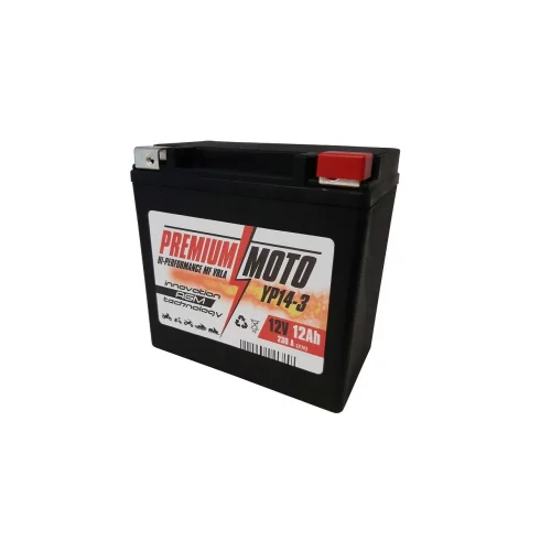 Akumulator Motocyklowy YP14-3/YTX14L 12V 12Ah 230A Premium Moto Akumulator Motocyklowy YP14-3/YTX14L 12V 12Ah 230A Premium Moto