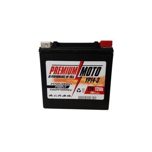 Akumulator Motocyklowy YP14-3/YTX14L 12V 12Ah 230A Premium Moto Akumulator Motocyklowy YP14-3/YTX14L 12V 12Ah 230A Premium Moto