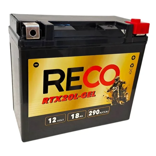 AKUMULATOR RECO RTX20L-GEL 12V 18Ah 290A AKUMULATOR RECO RTX20L-GEL 12V 18Ah 290A