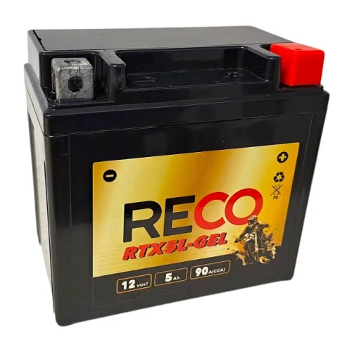 AKUMULATOR RECO RTX5L-GEL 12V 5Ah 90A AKUMULATOR RECO RTX5L-GEL 12V 5Ah 90A