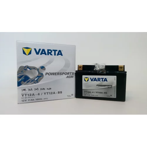 AKUMULATOR VARTA MOTOCYKLOWY AGM YT12A-BS 12V 11AH 160A AKUMULATOR VARTA MOTOCYKLOWY AGM YT12A-BS 12V 11AH 160A