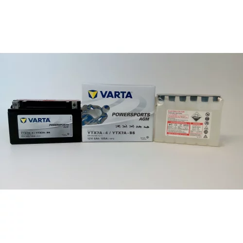 AKUMULATOR VARTA MOTOCYKLOWY AGM YTX7A-BS/TX7A-BS 12V 6AH 105A