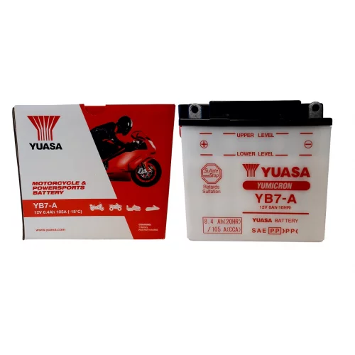 AKUMULATOR YUASA MOTOCYKLOWY YB7-A 12V 8AH 105A AKUMULATOR YUASA MOTOCYKLOWY YB7-A 12V 8AH 105A