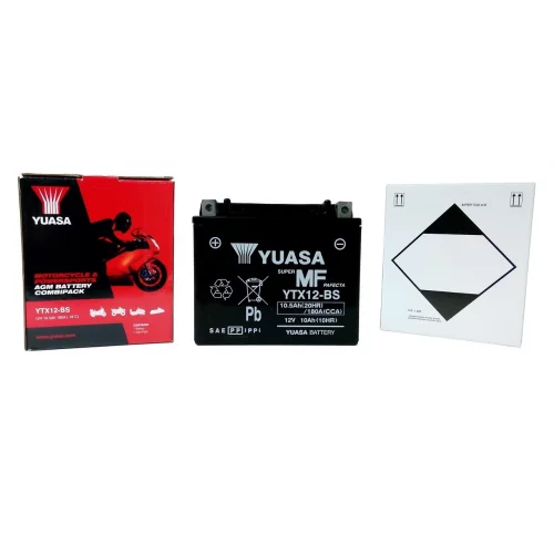 AKUMULATOR YUASA MOTOCYKLOWY YTX12-BS 12V 10Ah 180A