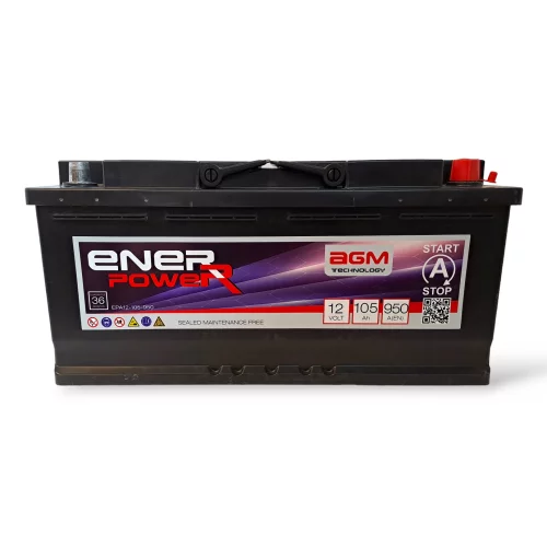 ENERPOWER AGM START STOP 12V 105Ah 950A