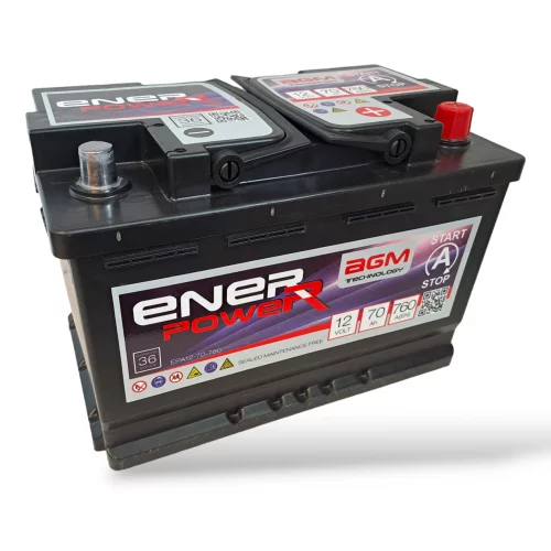 ENERPOWER AGM START STOP 12V 70Ah 760A