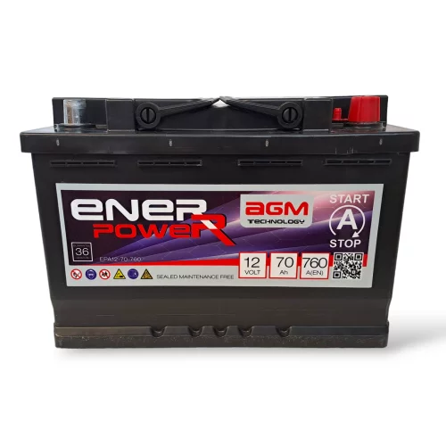 ENERPOWER AGM START STOP 12V 70Ah 760A