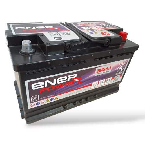 ENERPOWER AGM START STOP 12V 80Ah 800A ENERPOWER AGM START STOP 12V 80Ah 800A