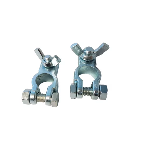 KOMPLET KLEM Z GÓRNYM PRZYKRĘCENIEM M8 (-) i M10 (+) MOTYLEK