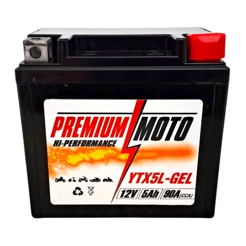 PREMIUM MOTO YTX5L-GEL 12V 5Ah 90A